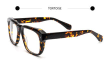 Load image into Gallery viewer, Trendy Black Crystal Acetate Eyeglasses For Men Rivet Los Angeles Design Pilot Eyewear Women Square Myopia Prescription Glasses