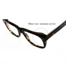 Load image into Gallery viewer, Trendy Black Crystal Acetate Eyeglasses For Men Rivet Los Angeles Design Pilot Eyewear Women Square Myopia Prescription Glasses