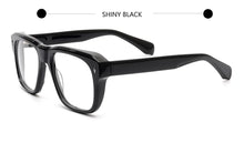 Load image into Gallery viewer, Trendy Black Crystal Acetate Eyeglasses For Men Rivet Los Angeles Design Pilot Eyewear Women Square Myopia Prescription Glasses