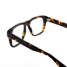 Load image into Gallery viewer, Trendy Black Crystal Acetate Eyeglasses For Men Rivet Los Angeles Design Pilot Eyewear Women Square Myopia Prescription Glasses