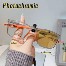 Load image into Gallery viewer, Trendy Intelligent Photochromic Myopia Glasses Men Color Changing Anti-blue Light Eyewear Unisex Optical Eyeglasses 0 To -4.0