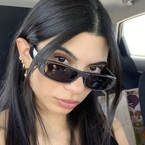 Trendy Small Vintage Sunglasses Women Classic Rectangle Punk Style Sunglasses Men Square Steampunk Glasses Woman UV400