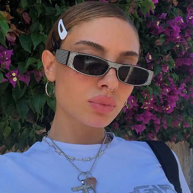 Trendy Small Vintage Sunglasses Women Classic Rectangle Punk Style Sunglasses Men Square Steampunk Glasses Woman UV400