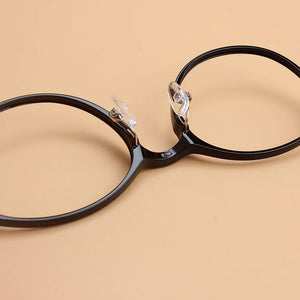 Tungsten Carbon Plastic Steel Round Ultra Light Spectacle Frame Short Sighted Women's Retro Korean Small Face Tungsten Titanium