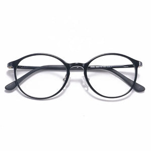 Tungsten Carbon Plastic Steel Round Ultra Light Spectacle Frame Short Sighted Women's Retro Korean Small Face Tungsten Titanium