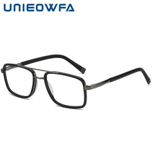 Load image into Gallery viewer, UNIEOWFA Aviation Myopia Eyeglasses Frame Men Optical Prescription Glasses Frame Male Acetate Brand Square Eyewear Frame 2023