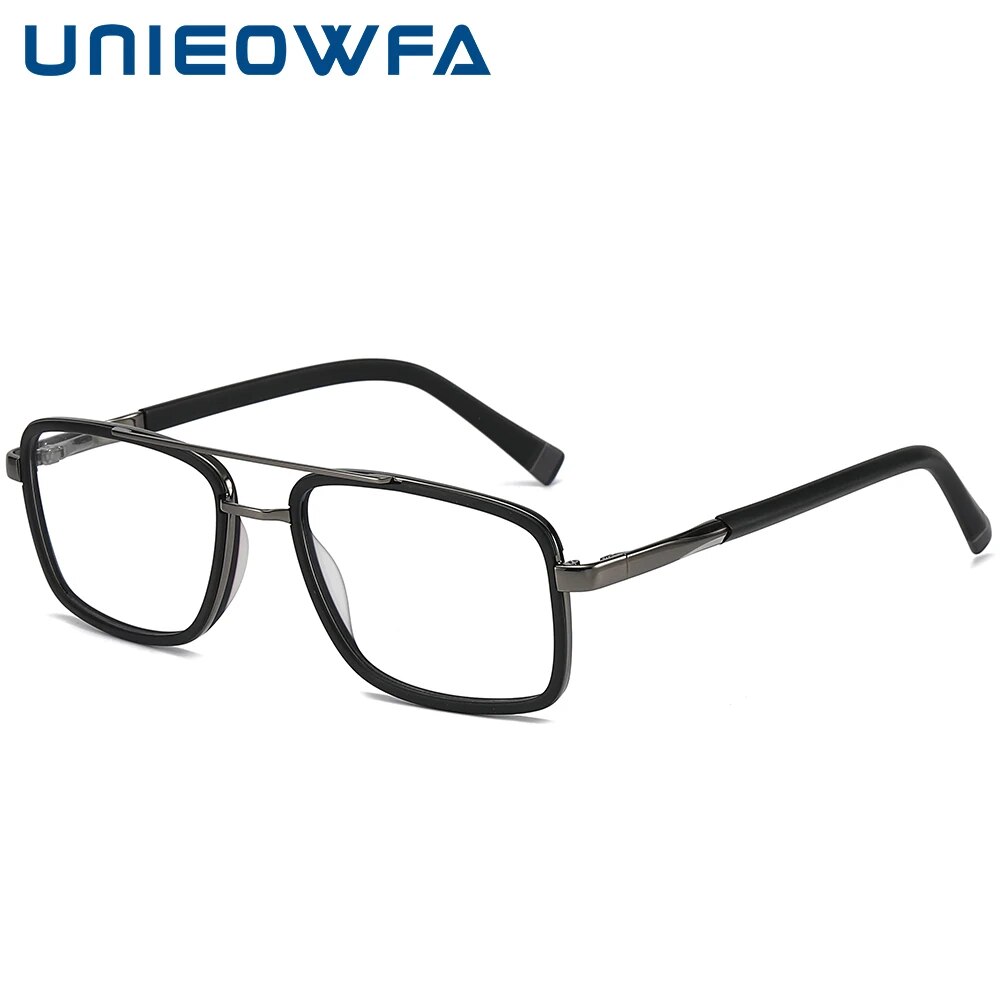 UNIEOWFA Aviation Myopia Eyeglasses Frame Men Optical Prescription Glasses Frame Male Acetate Brand Square Eyewear Frame 2023
