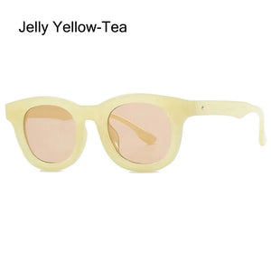 UV400 Square Sunglasses Trendy Colorful Popular Jelly Green Sun Glasses Punk Shades for Women & Men
