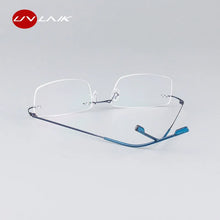 Load image into Gallery viewer, UVLAIK Classic Mens Pure Titanium Rimless Glasses Frames Myopia Optical Frame Ultra-light Titanium Frameless Eyeglasses Frame
