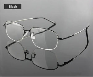 UVLAIK Memory Titanium Eyeglasses Half Alloy Frame Optical Glasses Frame Men Women Retro Half-frame Glasses Prescription Frames