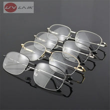 Carica l&#39;immagine nel visualizzatore di Gallery, UVLAIK Memory Titanium Eyeglasses Half Alloy Frame Optical Glasses Frame Men Women Retro Half-frame Glasses Prescription Frames