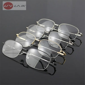 UVLAIK Memory Titanium Eyeglasses Half Alloy Frame Optical Glasses Frame Men Women Retro Half-frame Glasses Prescription Frames