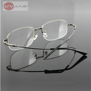 UVLAIK Memory Titanium Eyeglasses Half Alloy Frame Optical Glasses Frame Men Women Retro Half-frame Glasses Prescription Frames