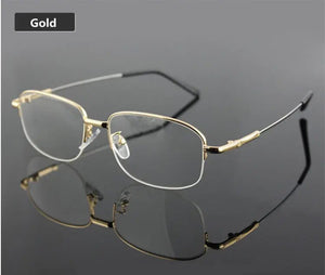 UVLAIK Memory Titanium Eyeglasses Half Alloy Frame Optical Glasses Frame Men Women Retro Half-frame Glasses Prescription Frames