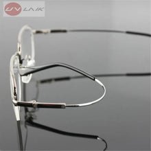 Carica l&#39;immagine nel visualizzatore di Gallery, UVLAIK Memory Titanium Eyeglasses Half Alloy Frame Optical Glasses Frame Men Women Retro Half-frame Glasses Prescription Frames