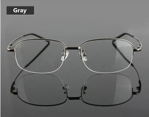 UVLAIK Memory Titanium Eyeglasses Half Alloy Frame Optical Glasses Frame Men Women Retro Half-frame Glasses Prescription Frames