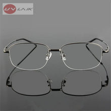 Carica l&#39;immagine nel visualizzatore di Gallery, UVLAIK Memory Titanium Eyeglasses Half Alloy Frame Optical Glasses Frame Men Women Retro Half-frame Glasses Prescription Frames