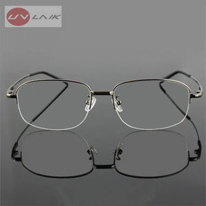 UVLAIK Memory Titanium Eyeglasses Half Alloy Frame Optical Glasses Frame Men Women Retro Half-frame Glasses Prescription Frames