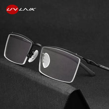 Load image into Gallery viewer, UVLAIK Men Business Half Frame Titanium Alloy Glasses Frame Leisure Ultra-light Myopia Eyeglasses Optical Eyebrow Wire Frame