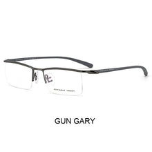 Load image into Gallery viewer, UVLAIK Men Business Half Frame Titanium Alloy Glasses Frame Leisure Ultra-light Myopia Eyeglasses Optical Eyebrow Wire Frame