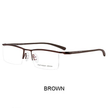 Load image into Gallery viewer, UVLAIK Men Business Half Frame Titanium Alloy Glasses Frame Leisure Ultra-light Myopia Eyeglasses Optical Eyebrow Wire Frame
