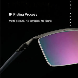 UVLAIK Men Business Half Frame Titanium Alloy Glasses Frame Leisure Ultra-light Myopia Eyeglasses Optical Eyebrow Wire Frame