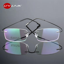 Carica l&#39;immagine nel visualizzatore di Gallery, UVLAIK Rimless Titanium Eyeglasses Frames Women Men Flexible Optical Frame Prescription Spectacle Frameless Glasses Eye glasses