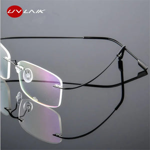 UVLAIK Rimless Titanium Eyeglasses Frames Women Men Flexible Optical Frame Prescription Spectacle Frameless Glasses Eye glasses