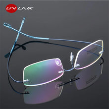 Carica l&#39;immagine nel visualizzatore di Gallery, UVLAIK Rimless Titanium Eyeglasses Frames Women Men Flexible Optical Frame Prescription Spectacle Frameless Glasses Eye glasses