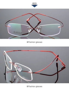 UVLAIK Rimless Titanium Eyeglasses Frames Women Men Flexible Optical Frame Prescription Spectacle Frameless Glasses Eye glasses