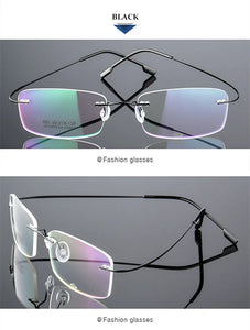 UVLAIK Rimless Titanium Eyeglasses Frames Women Men Flexible Optical Frame Prescription Spectacle Frameless Glasses Eye glasses