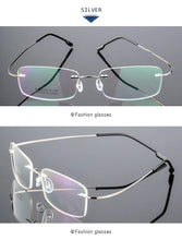 Carica l&#39;immagine nel visualizzatore di Gallery, UVLAIK Rimless Titanium Eyeglasses Frames Women Men Flexible Optical Frame Prescription Spectacle Frameless Glasses Eye glasses
