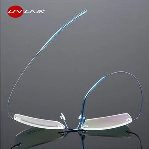 UVLAIK Rimless Titanium Eyeglasses Frames Women Men Flexible Optical Frame Prescription Spectacle Frameless Glasses Eye glasses
