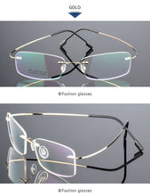 Carica l&#39;immagine nel visualizzatore di Gallery, UVLAIK Rimless Titanium Eyeglasses Frames Women Men Flexible Optical Frame Prescription Spectacle Frameless Glasses Eye glasses