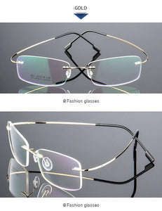 UVLAIK Rimless Titanium Eyeglasses Frames Women Men Flexible Optical Frame Prescription Spectacle Frameless Glasses Eye glasses