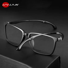 Load image into Gallery viewer, UVLAIK TR90 Glasses Frame Men Sports Flexible Adjustable Ear Hook Eyeglasses Lens Black Business Myopia Prescription Glass