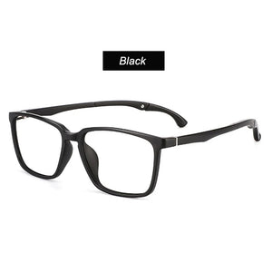 UVLAIK TR90 Glasses Frame Men Sports Flexible Adjustable Ear Hook Eyeglasses Lens Black Business Myopia Prescription Glass