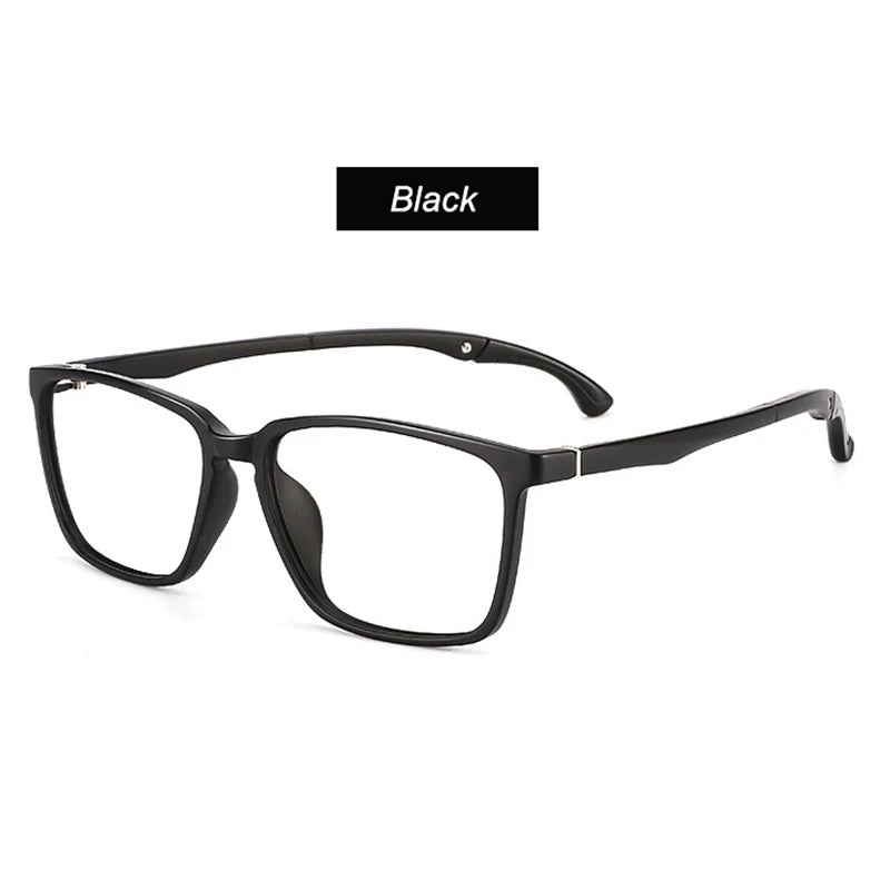 UVLAIK TR90 Glasses Frame Men Sports Flexible Adjustable Ear Hook Eyeglasses Lens Black Business Myopia Prescription Glass