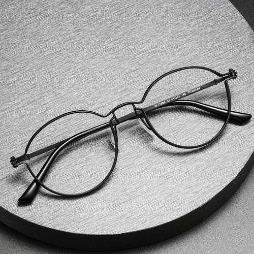 UVLAIK Ultralight Pure Titanium Glasses Frame Women Round Eyewear Men Myopia Optical Prescription Eyeglasses Japanese Designer