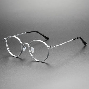 UVLAIK Ultralight Pure Titanium Glasses Frame Women Round Eyewear Men Myopia Optical Prescription Eyeglasses Japanese Designer