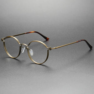UVLAIK Ultralight Pure Titanium Glasses Frame Women Round Eyewear Men Myopia Optical Prescription Eyeglasses Japanese Designer