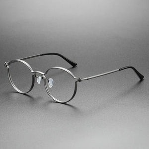 UVLAIK Ultralight Pure Titanium Glasses Frame Women Round Eyewear Men Myopia Optical Prescription Eyeglasses Japanese Designer