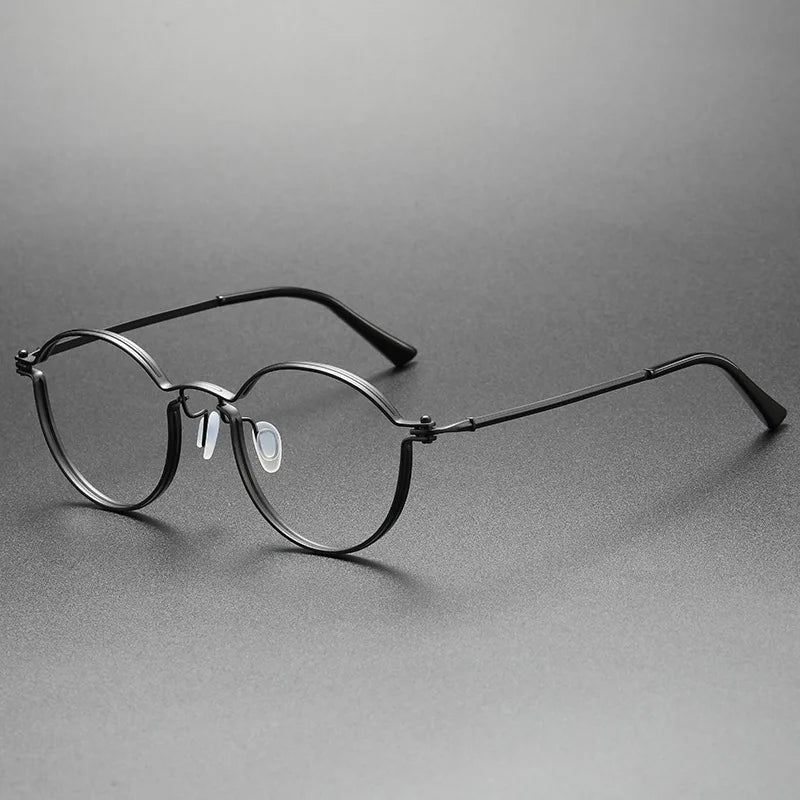 UVLAIK Ultralight Pure Titanium Glasses Frame Women Round Eyewear Men Myopia Optical Prescription Eyeglasses Japanese Designer