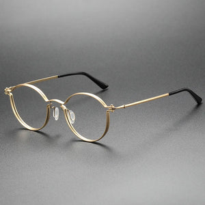 UVLAIK Ultralight Pure Titanium Glasses Frame Women Round Eyewear Men Myopia Optical Prescription Eyeglasses Japanese Designer