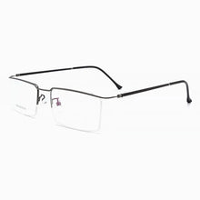 Load image into Gallery viewer, Ultra-Light Casual Metal Frame Eyeglasses Men Business Style Browline  Frame with Spring Hinges Half Rim Spectacles