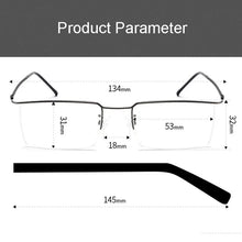 Load image into Gallery viewer, Ultra-Light Casual Metal Frame Eyeglasses Men Business Style Browline  Frame with Spring Hinges Half Rim Spectacles