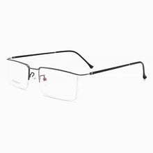 Load image into Gallery viewer, Ultra-Light Casual Metal Frame Eyeglasses Men Business Style Browline  Frame with Spring Hinges Half Rim Spectacles