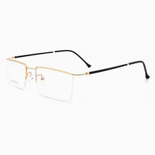 Load image into Gallery viewer, Ultra-Light Casual Metal Frame Eyeglasses Men Business Style Browline  Frame with Spring Hinges Half Rim Spectacles