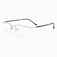 Load image into Gallery viewer, Ultra-Light Casual Metal Frame Eyeglasses Men Business Style Browline  Frame with Spring Hinges Half Rim Spectacles