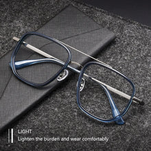 Carica l&#39;immagine nel visualizzatore di Gallery, Ultra Light Comfortable Man Square β Titanium Eyeglasses WoMen TR90  Optical Prescription Glasses Frame